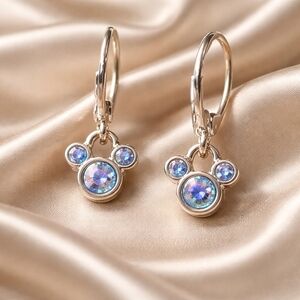 Silver and Blue Crystal Earrings